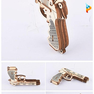 8mm revolver pistolet puzzle 3D en bois-Puzzledebois ™