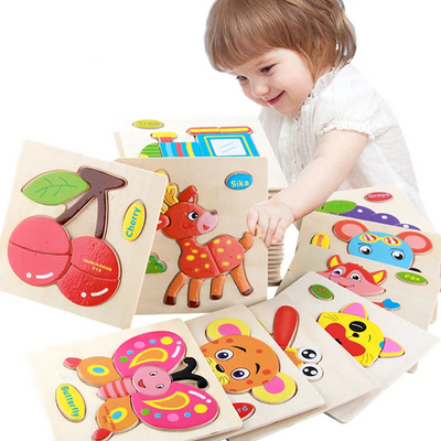 L'ours Montessori Puzzle en bois Educatif