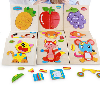 L'ours Montessori Puzzle en bois Educatif
