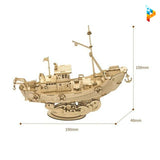 Bateau de pêche puzzle 3D en bois maquette-Puzzledebois ™