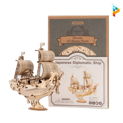 Bateau japonais à voile puzzle 3D en bois maquette-Puzzledebois ™