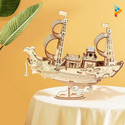 Bateau japonais à voile puzzle 3D en bois maquette-Puzzledebois ™