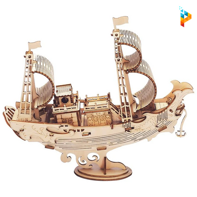 Bateau japonais à voile puzzle 3D en bois maquette-Puzzledebois ™