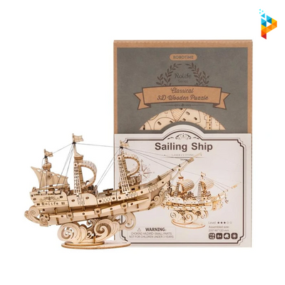 Bateau pirate à voile puzzle 3D en bois maquette-Puzzledebois ™