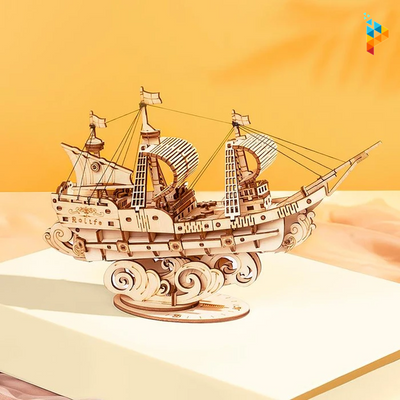 Bateau pirate à voile puzzle 3D en bois maquette-Puzzledebois ™