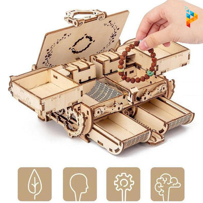 Boite à bijoux à rangements mécaniques puzzle 3D en bois-Puzzledebois ™