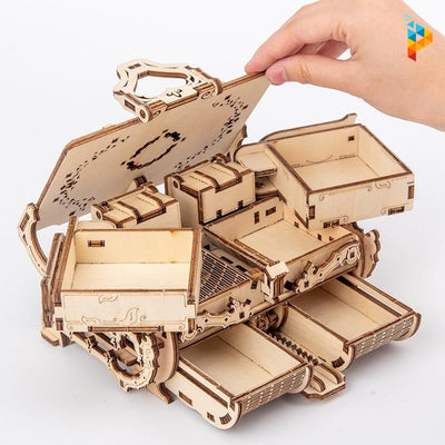 Boite à bijoux à rangements mécaniques puzzle 3D en bois-Puzzledebois ™