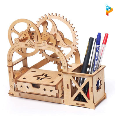 Boite de rangement à transmission mécanique puzzle 3D en bois-Puzzledebois ™