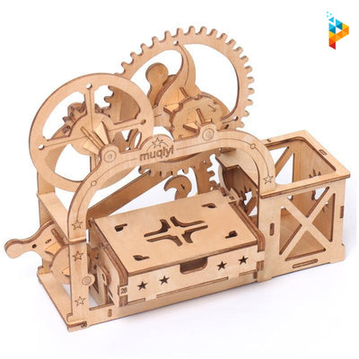 Boite de rangement à transmission mécanique puzzle 3D en bois-Puzzledebois ™