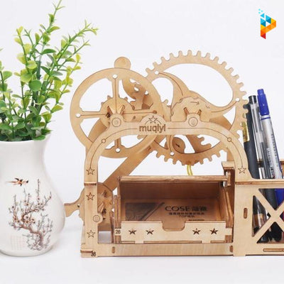Boite de rangement à transmission mécanique puzzle 3D en bois-Puzzledebois ™