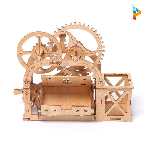 Boite de rangement à transmission mécanique puzzle 3D en bois-Puzzledebois ™