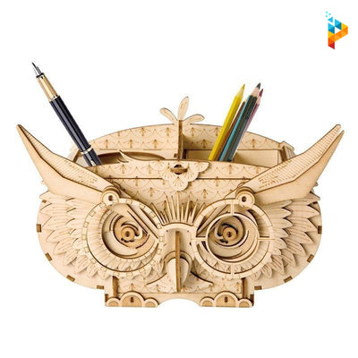 Boite de rangement hibou puzzle 3D mécanique en bois-Puzzledebois ™