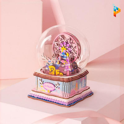 Boule de Noël musicale Petit Cerf puzzle 3D en bois-Puzzledebois ™