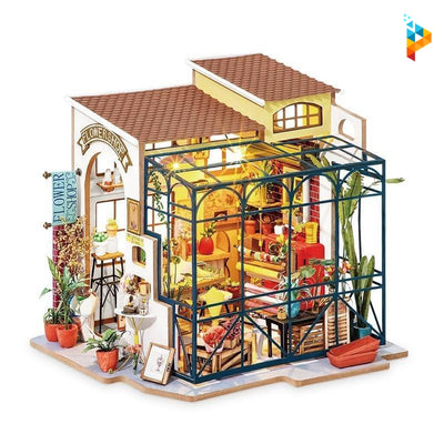 Boutique de fleurs d'Emilie maison de poupée puzzle 3D en bois-Puzzledebois ™