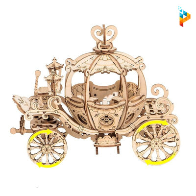Carrosse citrouille puzzle 3D en bois mécanique-Puzzledebois ™
