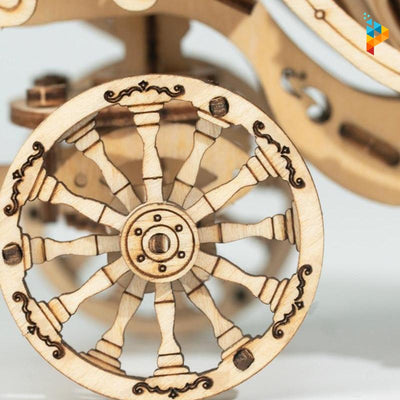 Carrosse citrouille puzzle 3D en bois mécanique-Puzzledebois ™