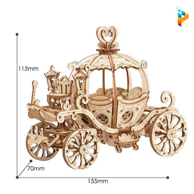 Carrosse citrouille puzzle 3D en bois mécanique-Puzzledebois ™