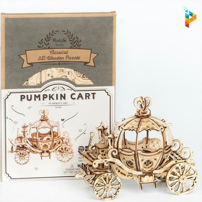Carrosse citrouille puzzle 3D en bois mécanique-Puzzledebois ™