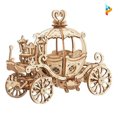 Carrosse citrouille puzzle 3D en bois mécanique-Puzzledebois ™