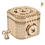 Coffre de trésor boite de stockage mécanique puzzle 3D en bois-Puzzledebois ™