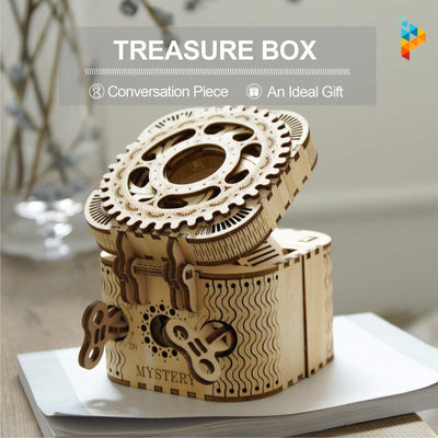 Coffre de trésor boite de stockage mécanique puzzle 3D en bois-Puzzledebois ™