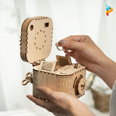 Coffre de trésor boite de stockage mécanique puzzle 3D en bois-Puzzledebois ™