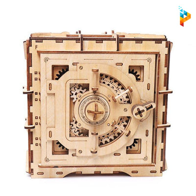 Coffre fort banque argent mécanique puzzle 3D en bois-Puzzledebois ™