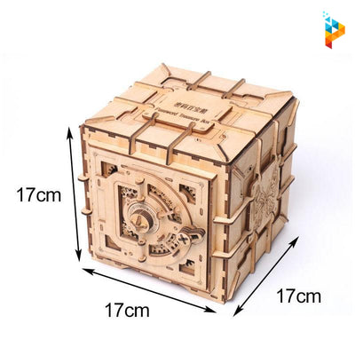 Coffre fort banque argent mécanique puzzle 3D en bois-Puzzledebois ™