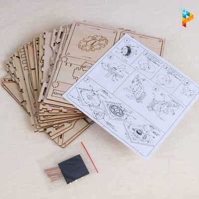 Coffre fort banque argent mécanique puzzle 3D en bois-Puzzledebois ™
