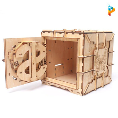 Coffre fort banque argent mécanique puzzle 3D en bois-Puzzledebois ™