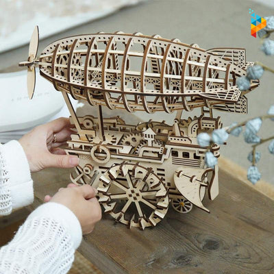 Dirigeable ballon à air mécanique puzzle 3D en bois-Puzzledebois ™