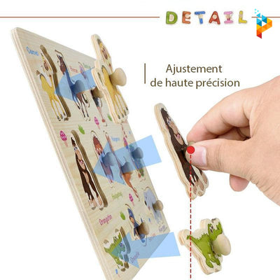 Double Géométrie Montessori puzzle en bois éducatif enfant-Puzzledebois ™