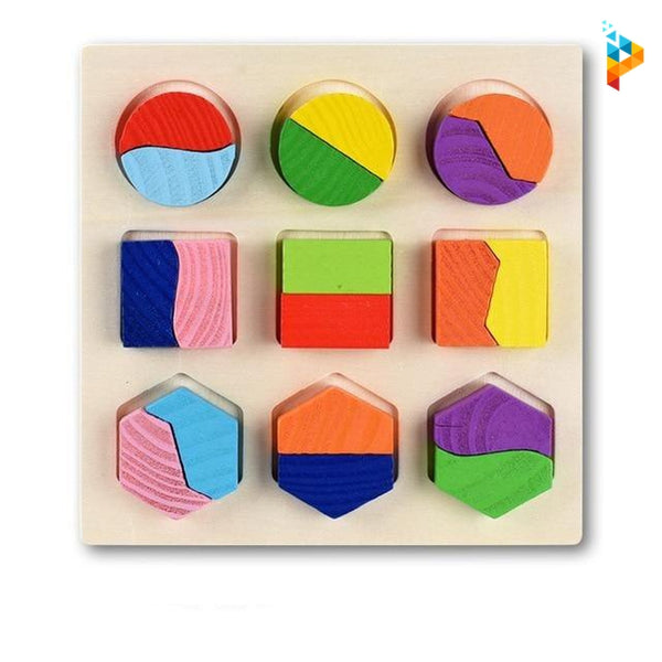 Double Géométrie Montessori puzzle en bois éducatif enfant-Puzzledebois ™