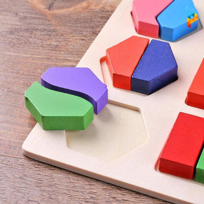 Formes géométriques Montessori puzzle en bois éducatif enfant-Puzzledebois ™