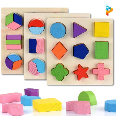 Formes géométriques Montessori puzzle en bois éducatif enfant-Puzzledebois ™