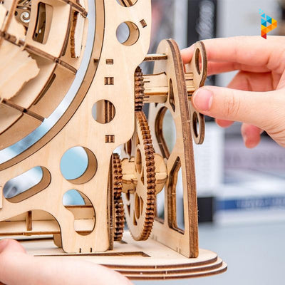 Globe terreste en bois mécanique puzzle en bois 3D-Puzzledebois ™