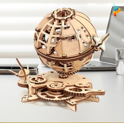 Globe terrestre navette spatiale mécanique puzzle 3D en bois-Puzzledebois ™