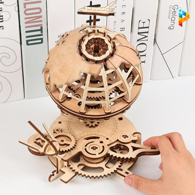 Globe terrestre navette spatiale mécanique puzzle 3D en bois-Puzzledebois ™