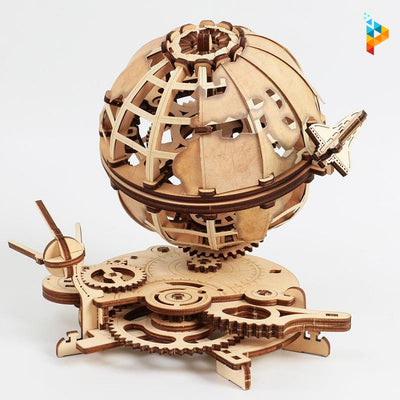 Globe terrestre navette spatiale mécanique puzzle 3D en bois-Puzzledebois ™