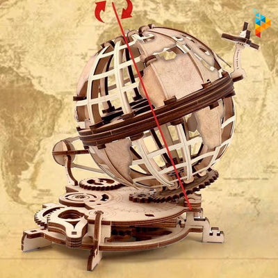 Globe terrestre navette spatiale mécanique puzzle 3D en bois-Puzzledebois ™
