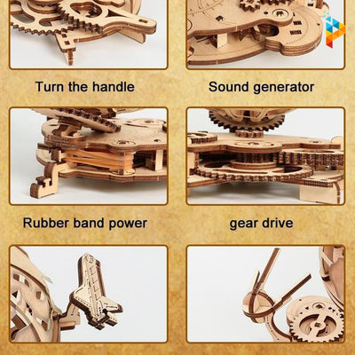 Globe terrestre navette spatiale mécanique puzzle 3D en bois-Puzzledebois ™