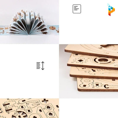 Globe terrestre navette spatiale mécanique puzzle 3D en bois-Puzzledebois ™