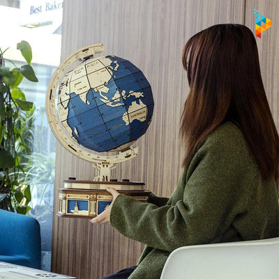 Globe terrestre puzzle en bois 3D mécanique-Puzzledebois ™