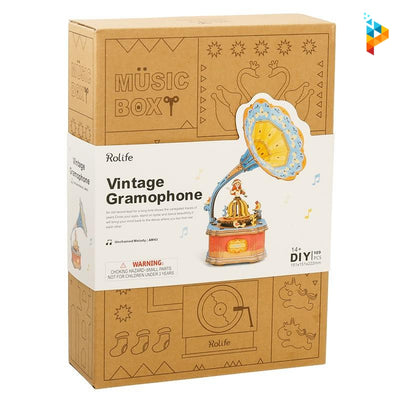 Gramophone boite à musique puzzle 3D en bois-Puzzledebois ™