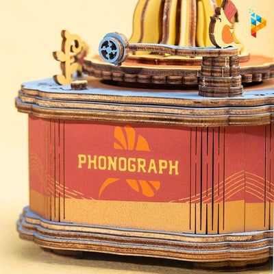 Gramophone boite à musique puzzle 3D en bois-Puzzledebois ™