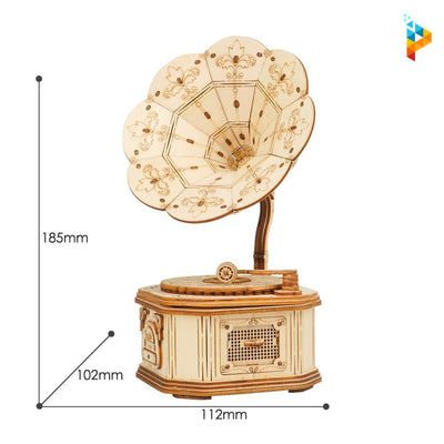 Gramophone puzzle 3D en bois mécanique-Puzzledebois ™