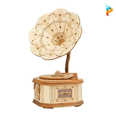 Gramophone puzzle 3D en bois mécanique-Puzzledebois ™