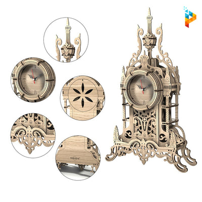 Horloge en bois à quartz puzzle 3D en bois-Puzzledebois ™