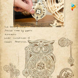 Horloge mécanique hibou puzzle 3D en bois-Puzzledebois ™
