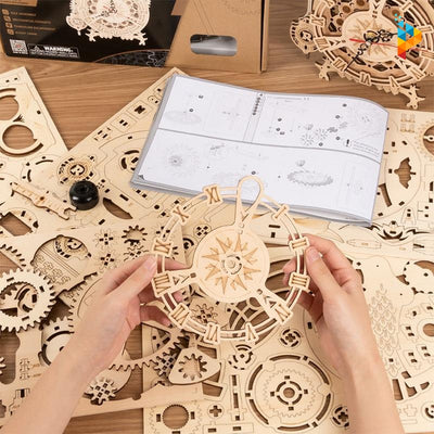 Horloge mécanique hibou puzzle 3D en bois-Puzzledebois ™